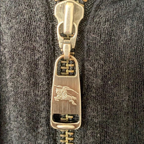 BURBERRY | Black Terry Peplum Zipper Hoodie Medium - Picture 5 of 16